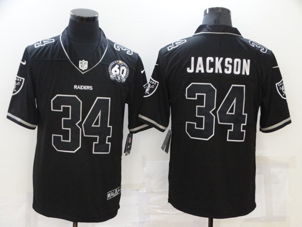 Men's Las Vegas Raiders #34 Bo Jackson Black Shadow Vapor Limited Stitched Jersey